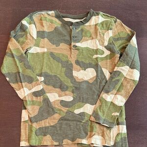 Crewcuts Olive and Beige Tee